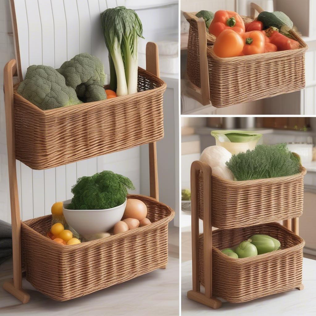 Wicker Rack in Different Kitchen Styles