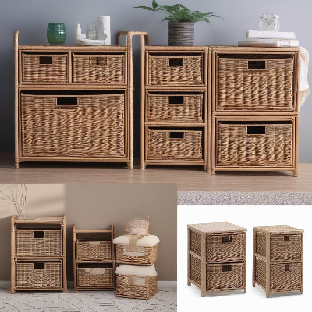 Wicker Rattan 4 Drawer Storage Size Guide