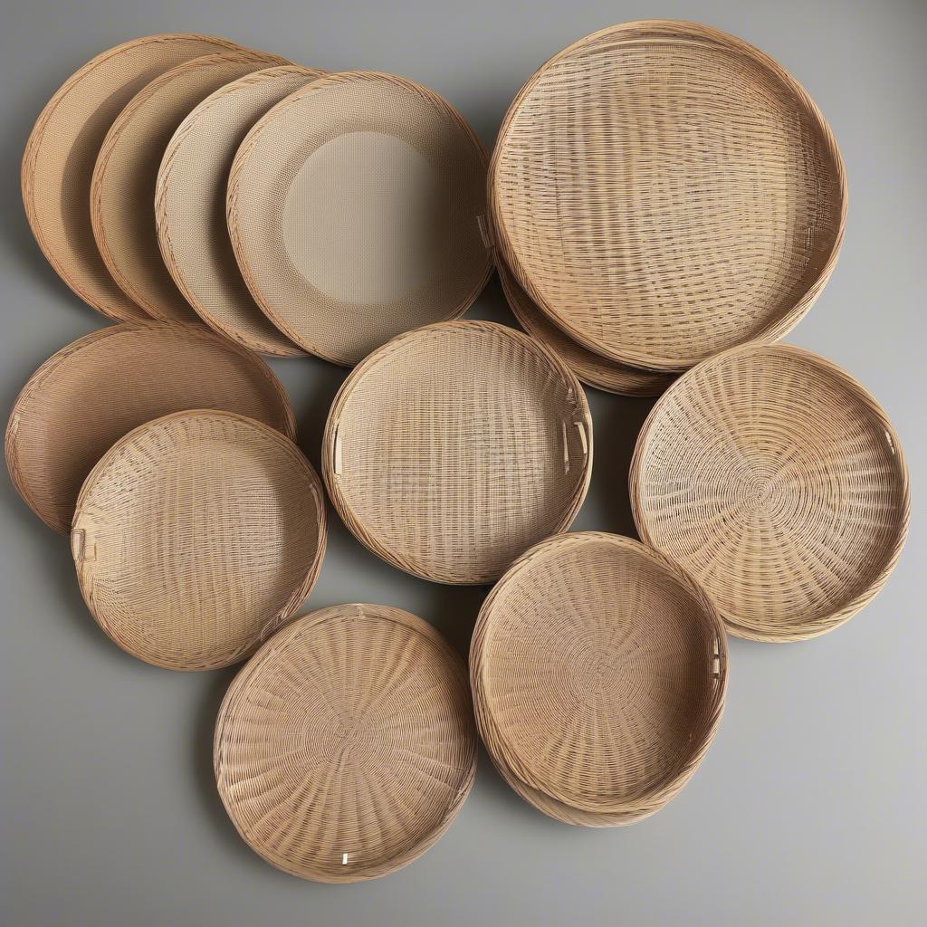 Wicker Rattan Paper Plate Holders in Various Sizes