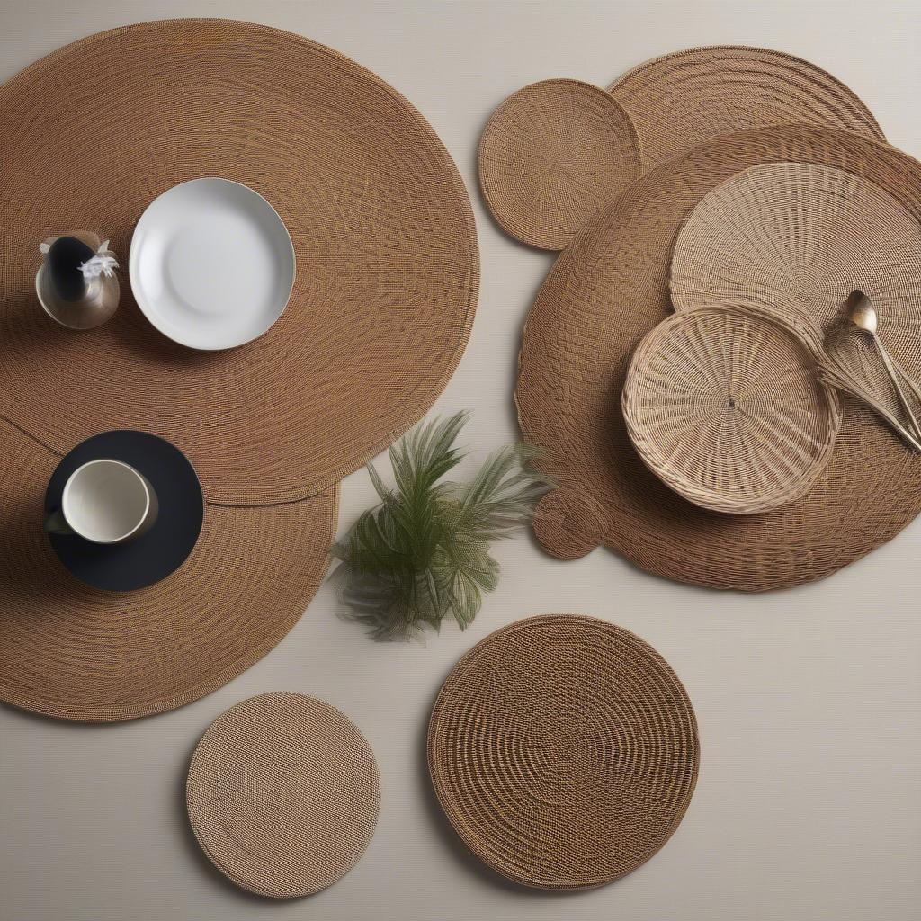 Variety of Wicker Rattan Placemats