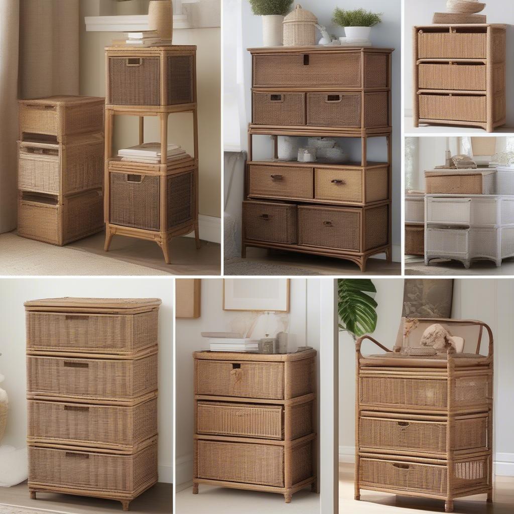 Different Styles of Wicker Rattan Storage Chests