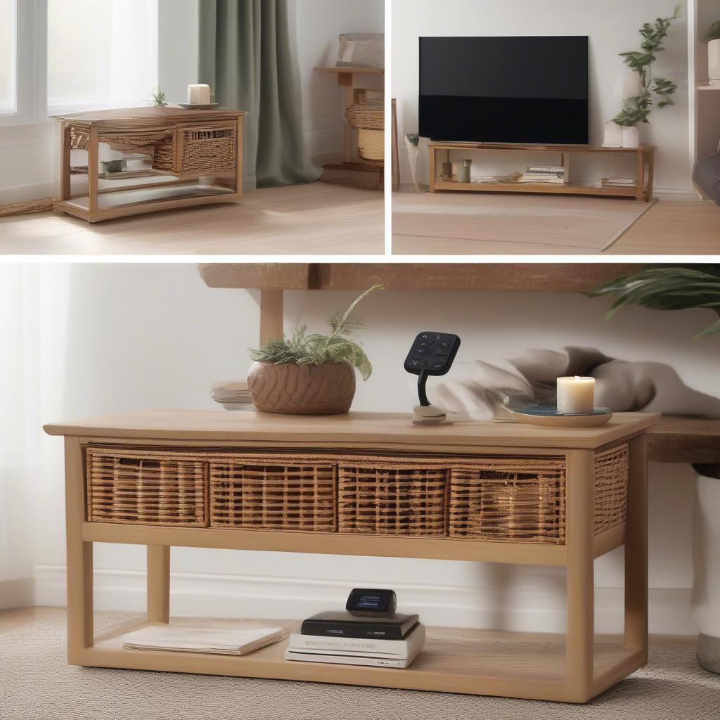 Wicker Remote Control Holder Placement Ideas