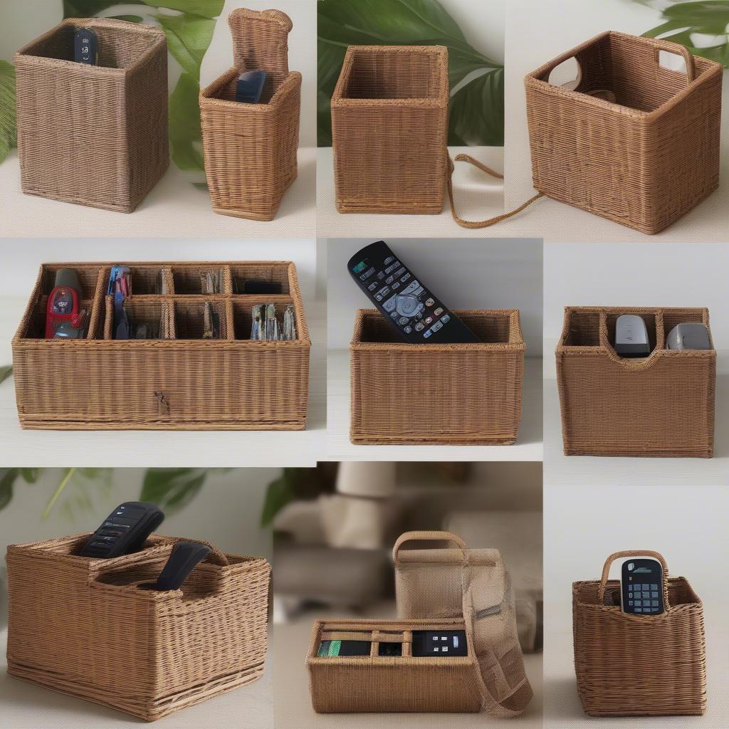 Variety of Wicker Remote Control Holders