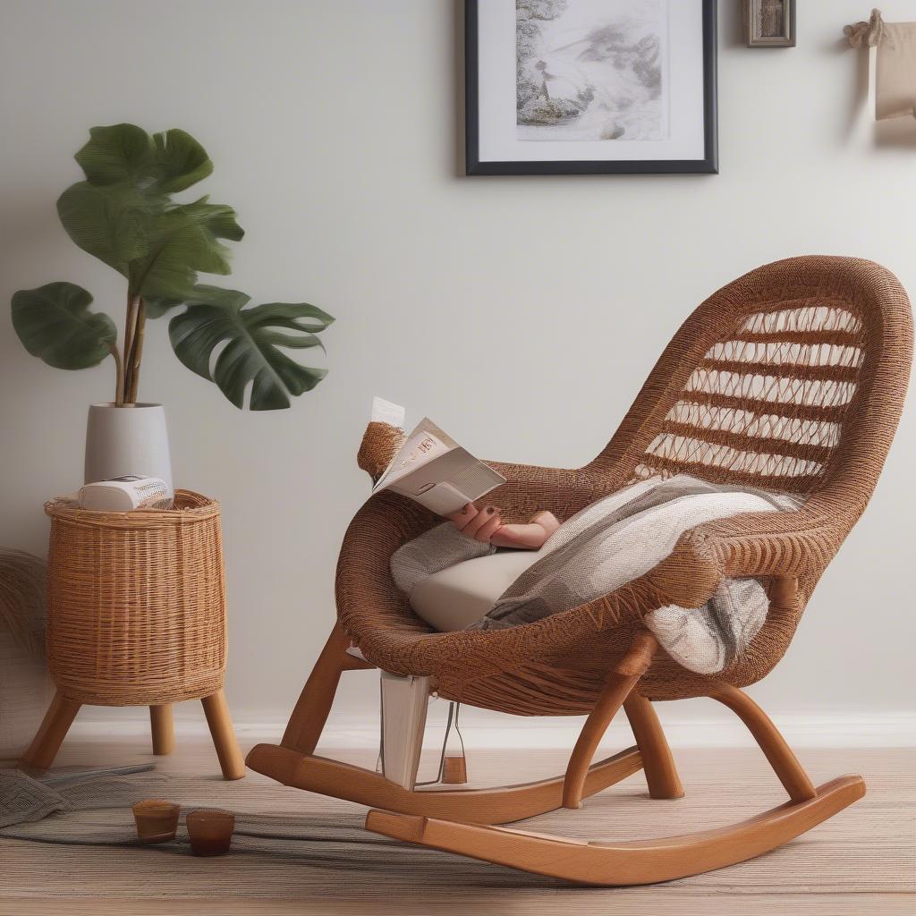 Benefits of owning a wicker rocker with magazine holder