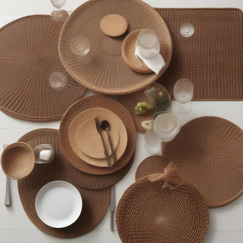 Wicker Round Placemats: Size and Shape Options