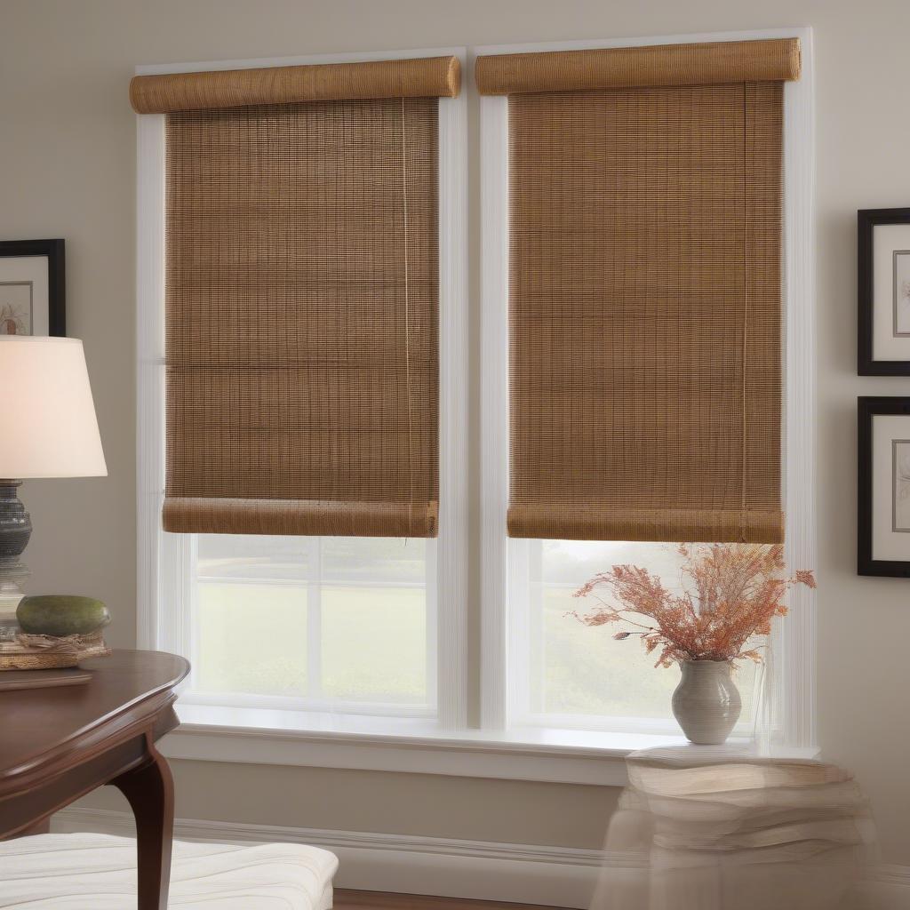 Installing wicker scroll blinds