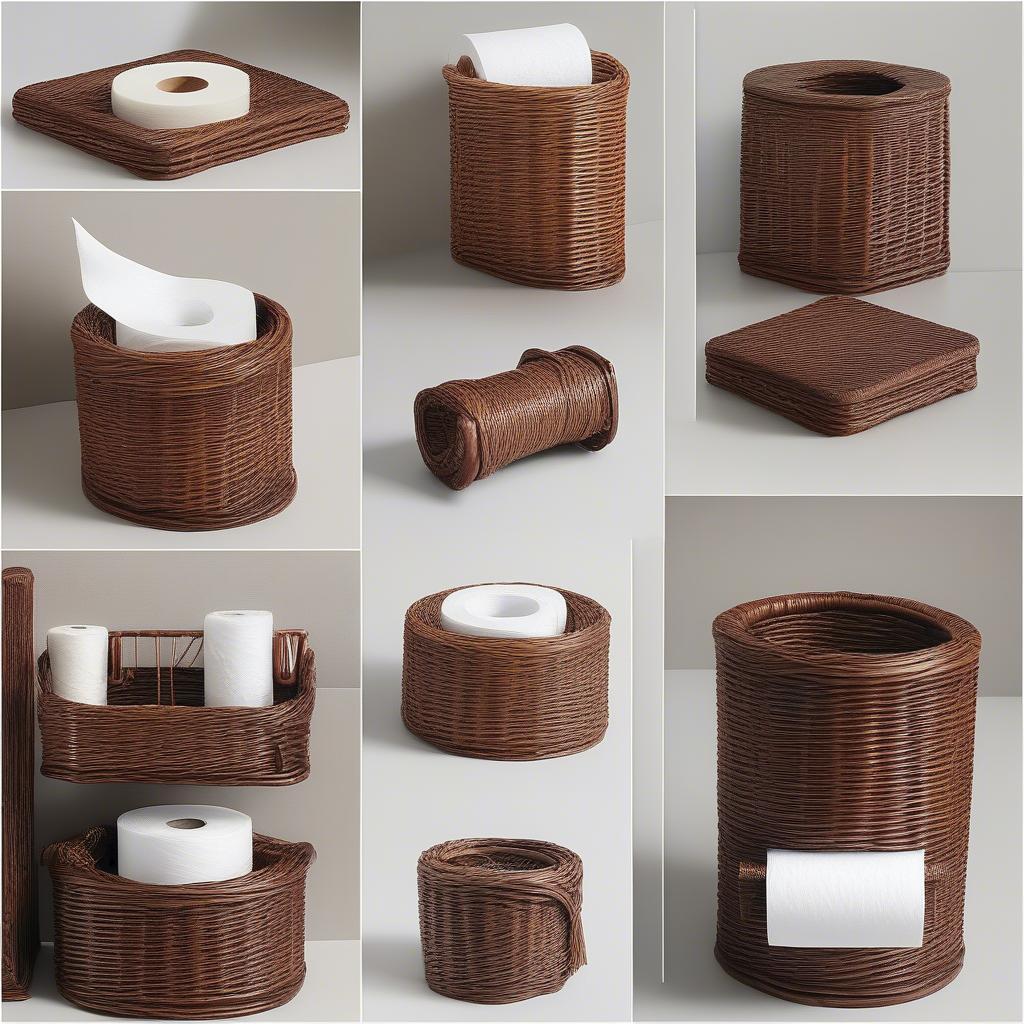 Different Styles of Wicker Single Roll Toilet Paper Holders