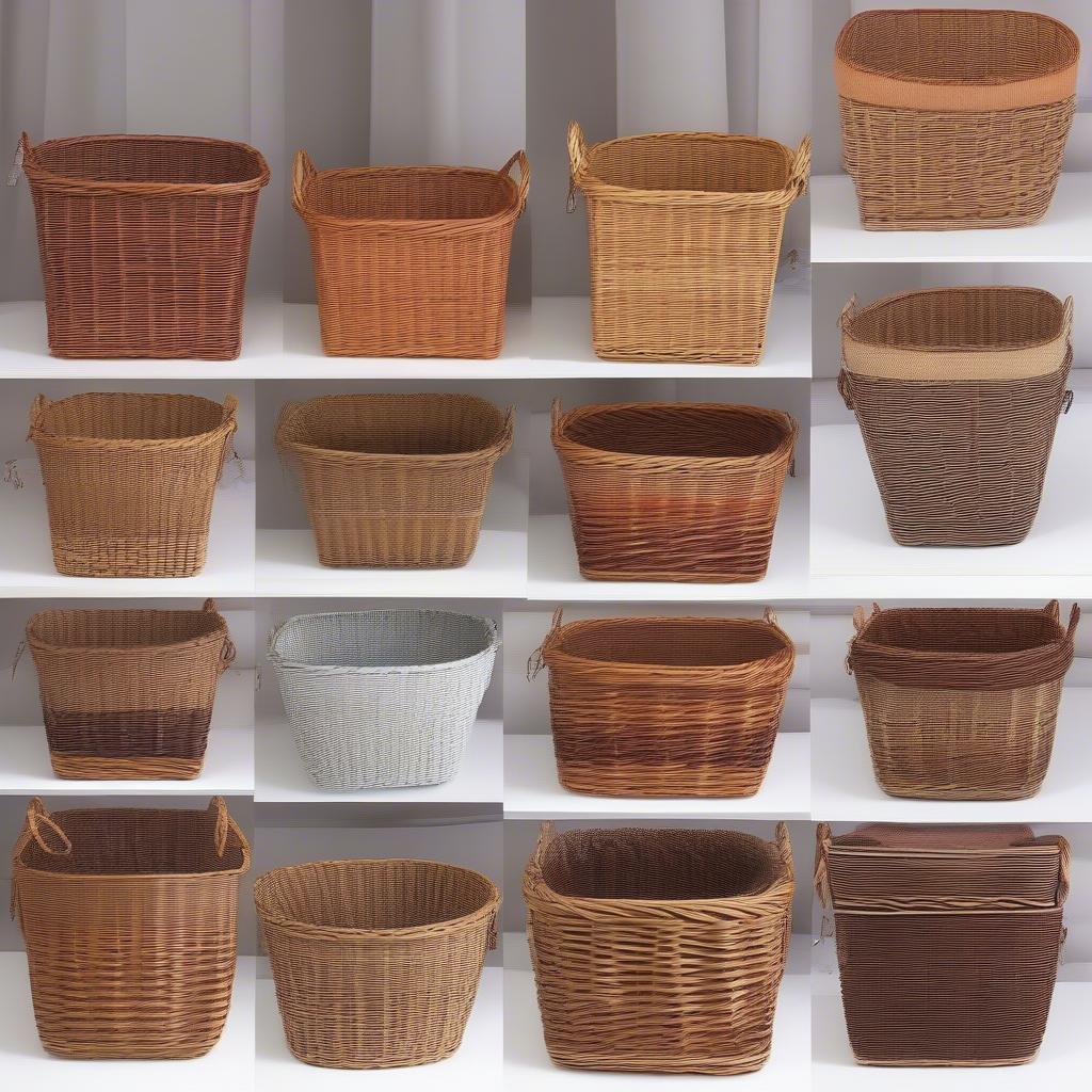 Various Styles of 6-Inch Wicker Storage Baskets