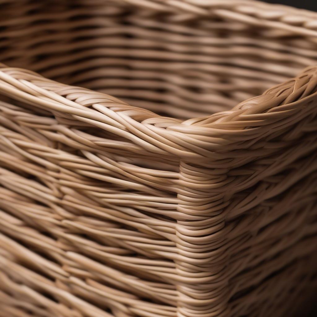 Close-up of a 24x13x18 Wicker Storage Basket