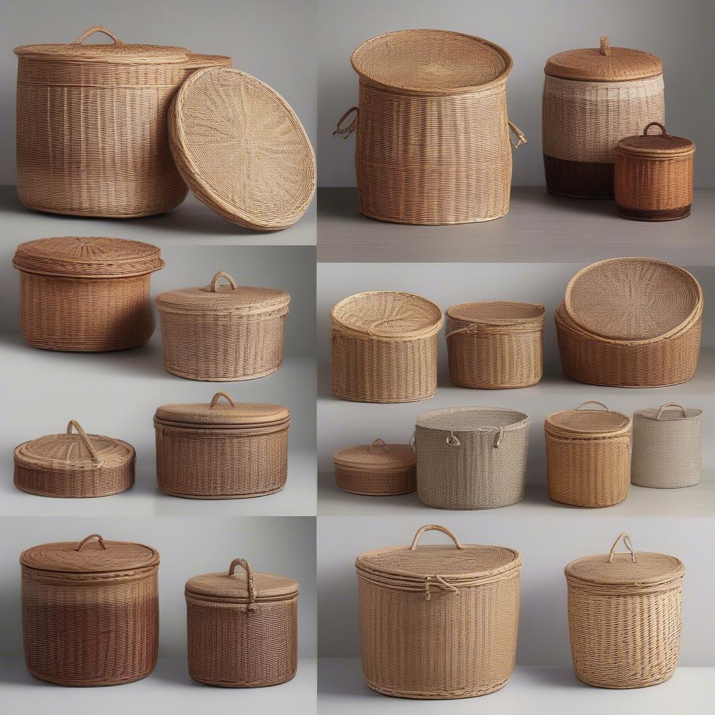 Variety of Wicker Storage Baskets