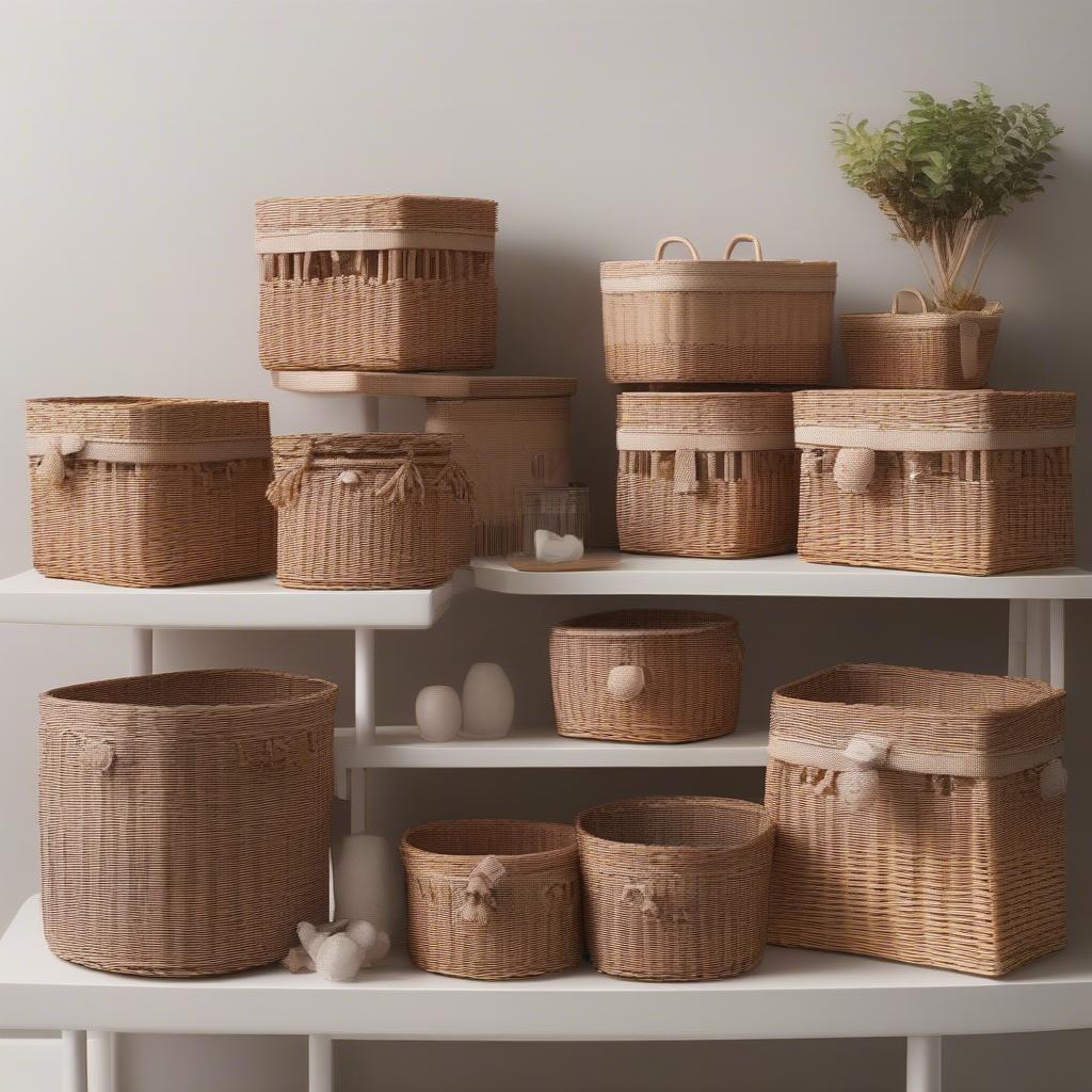 Different types of wicker storage baskets for various needs