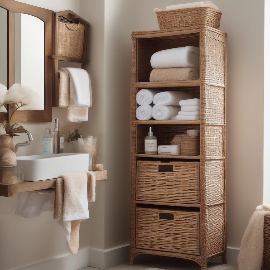 Wicker Storage Bathroom Organization