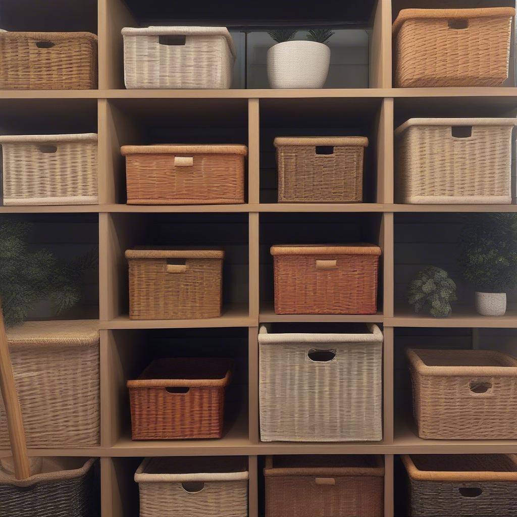 Wicker Storage Bins: 13x15x13 Dimensions for Organized Living