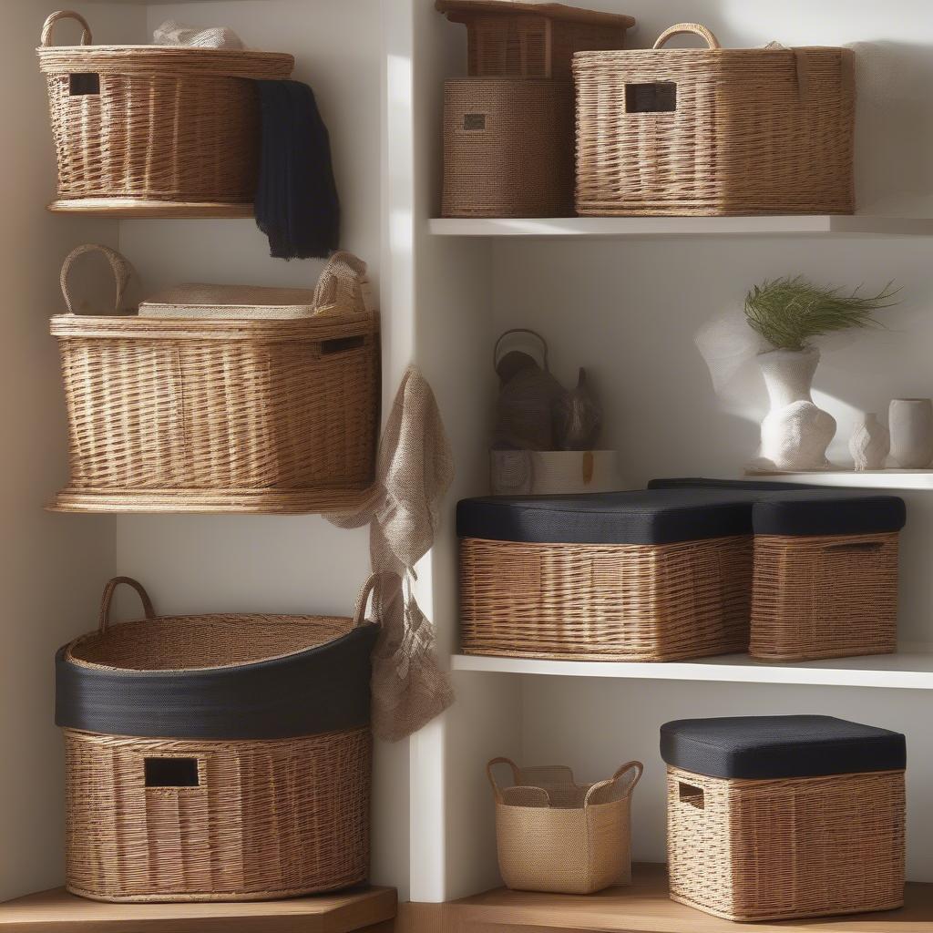 Various wicker storage box options available at Target