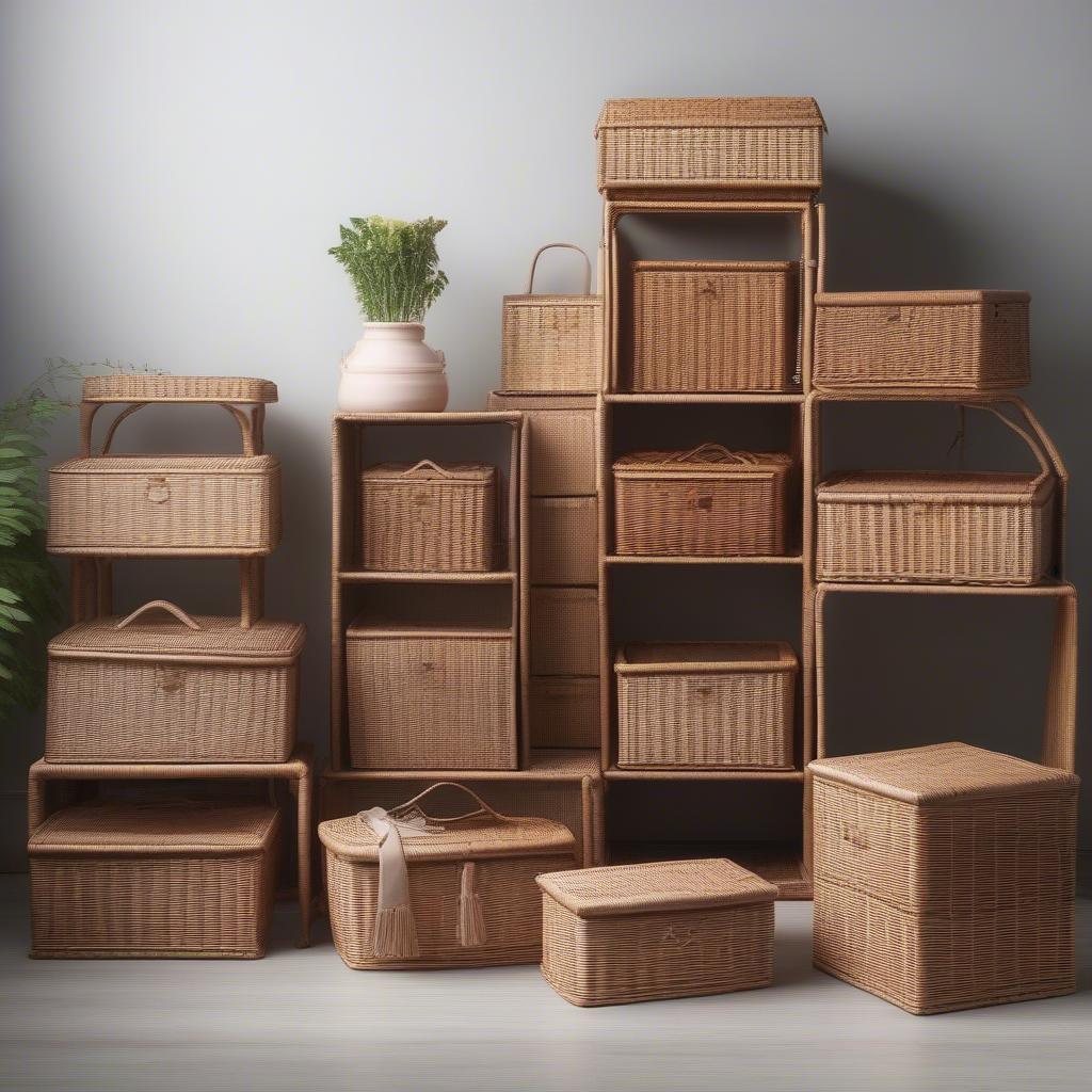 Wicker Storage Boxes in Various Sizes