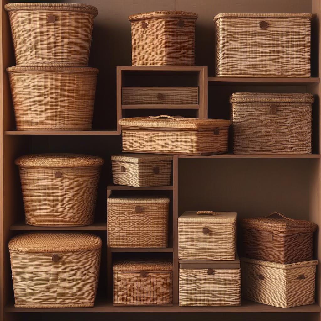 Variety of Wicker Storage Boxes on Amazon