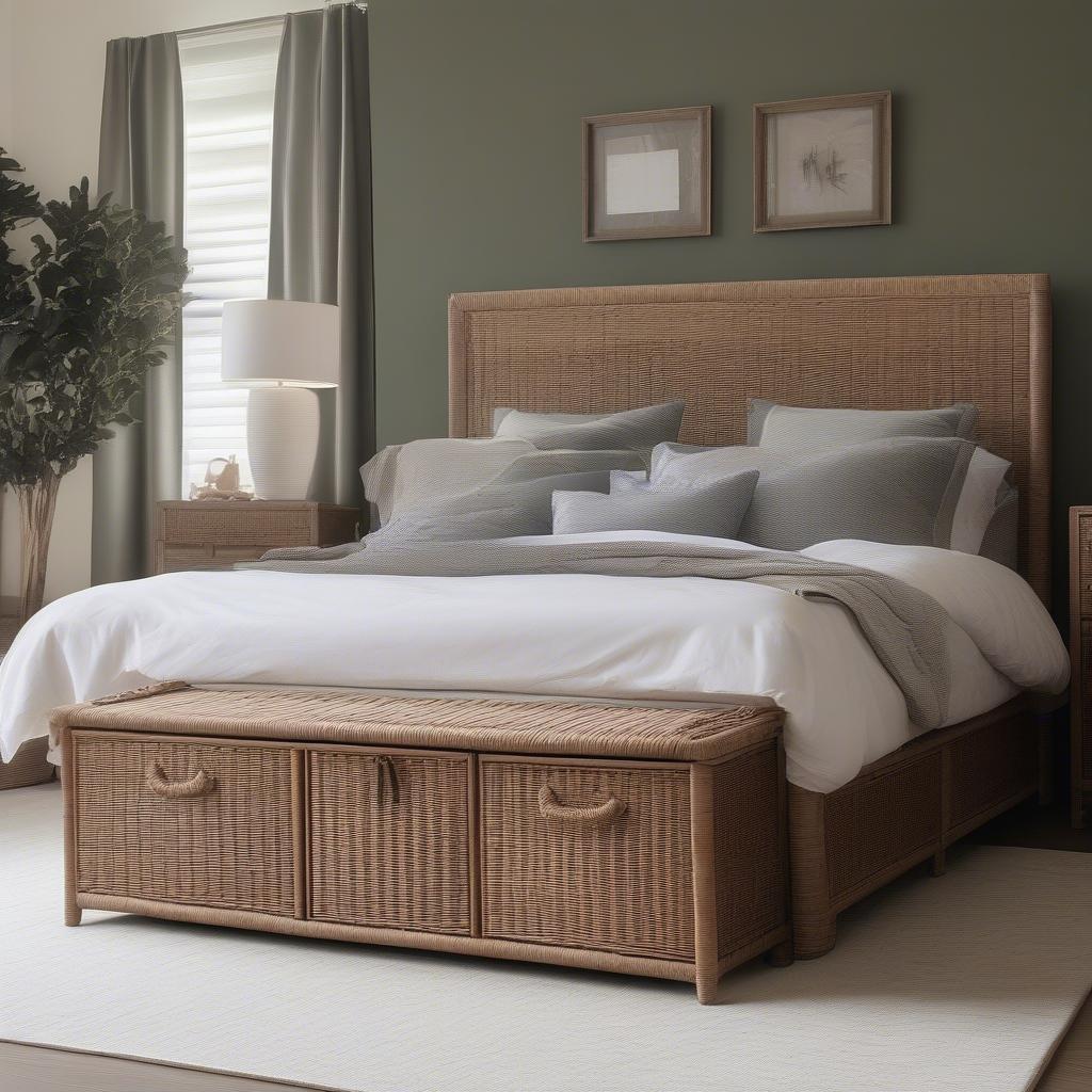 Wicker Storage Chest in Bedroom