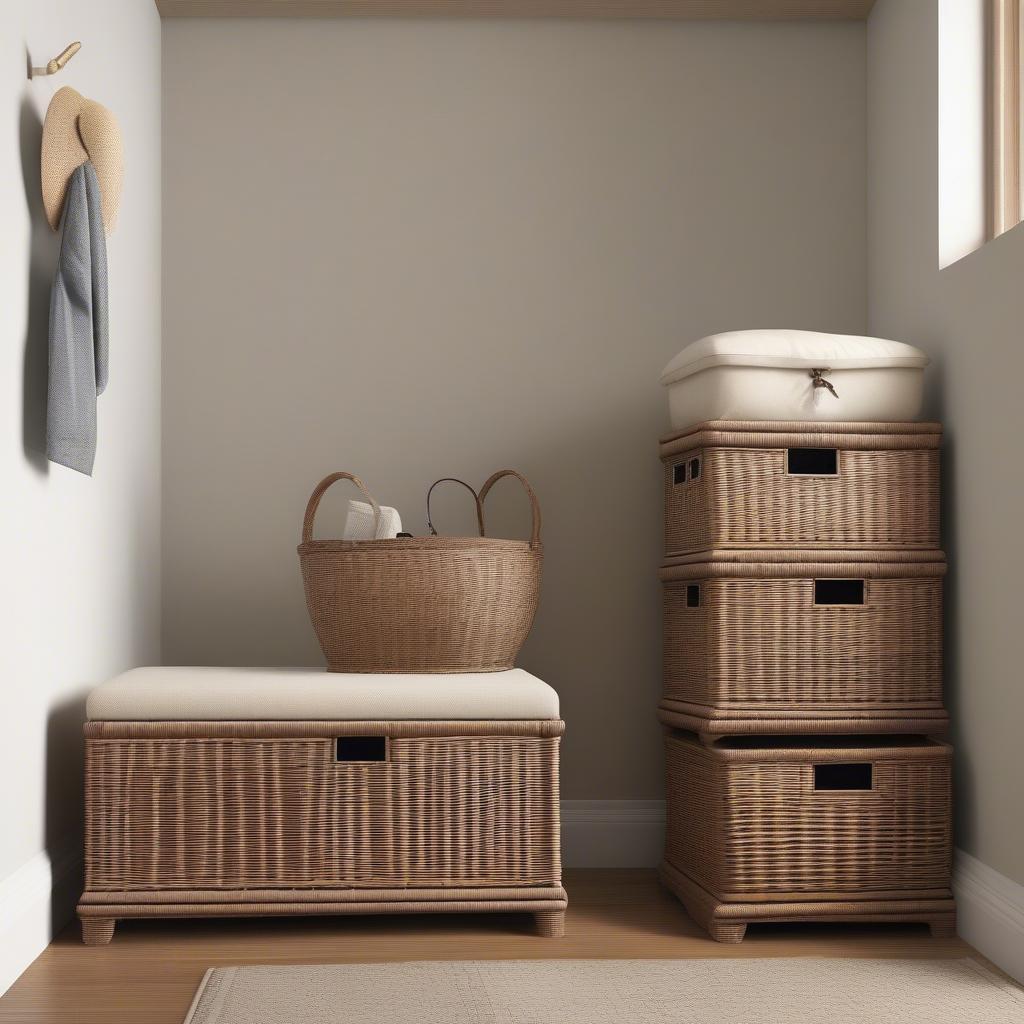 Wicker Storage Chest Bench Dimensions