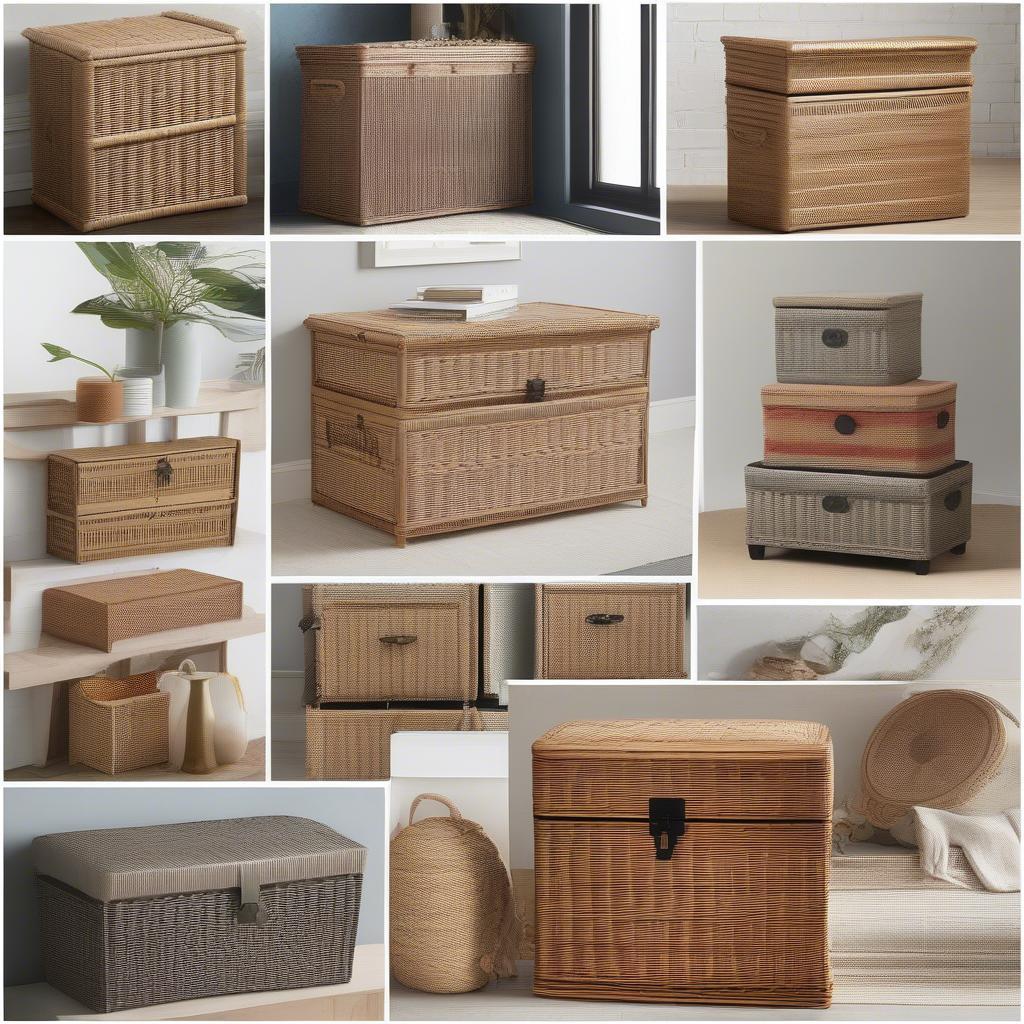 Different Styles of Wicker Storage Chests