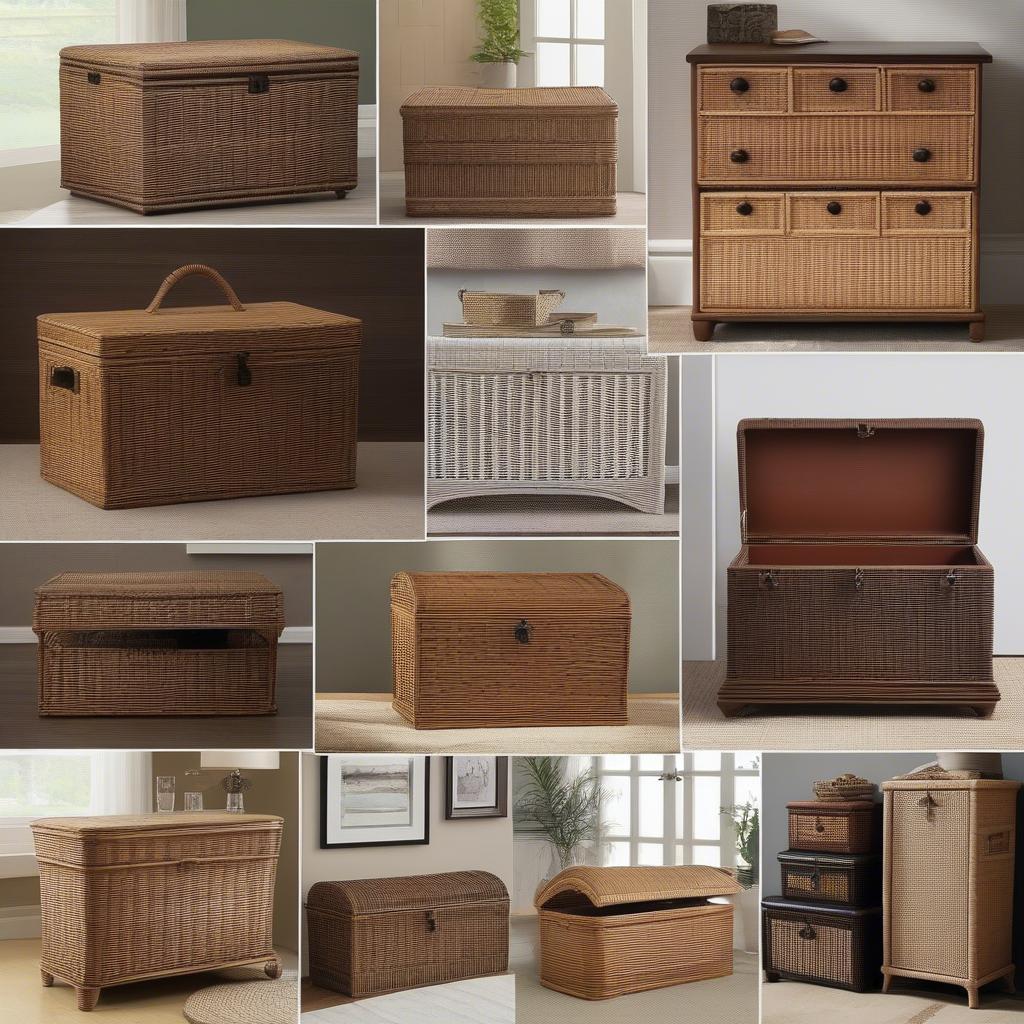 Different Styles of Wicker Storage Chests