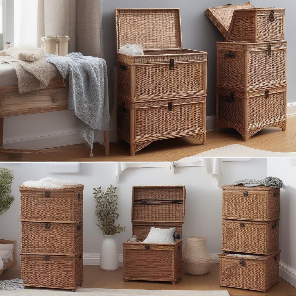 Wicker Storage Chest in Different Rooms