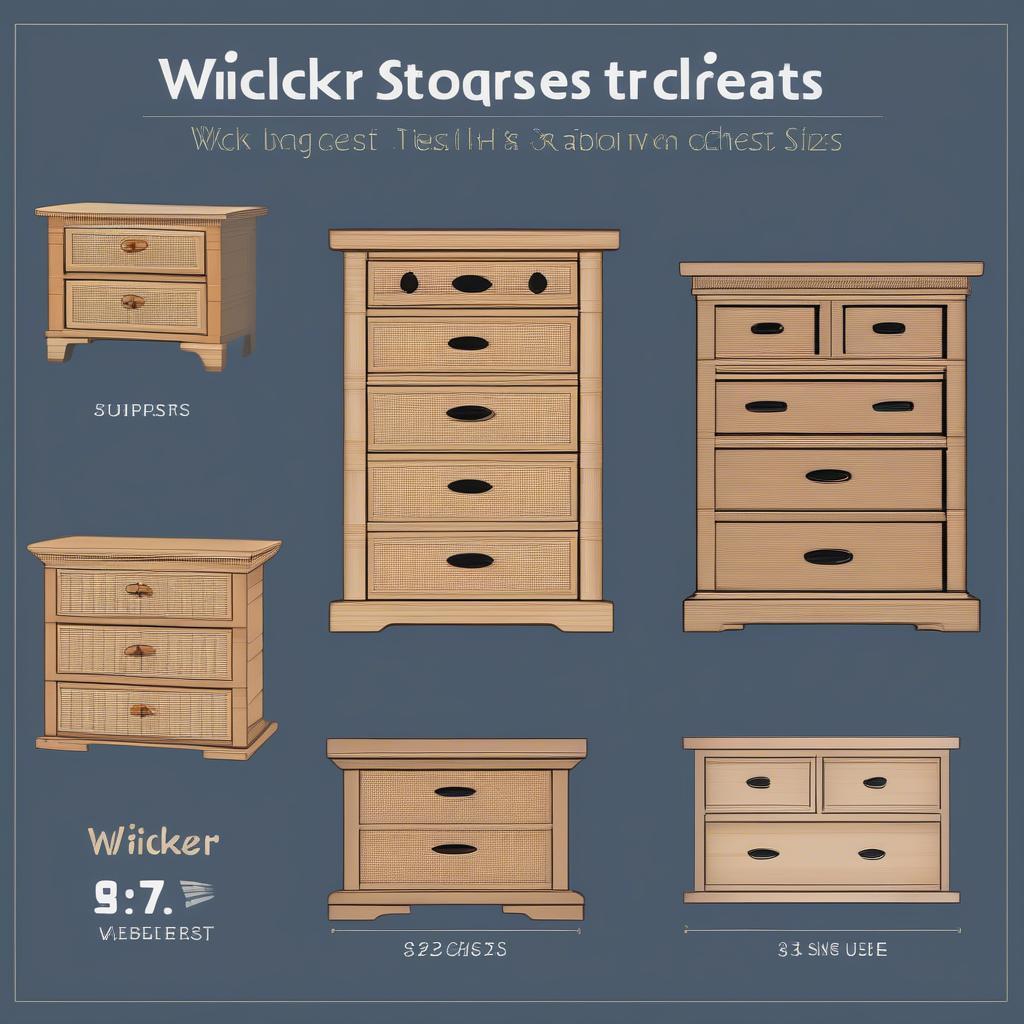 Wicker Storage Chest with Drawers Size Guide