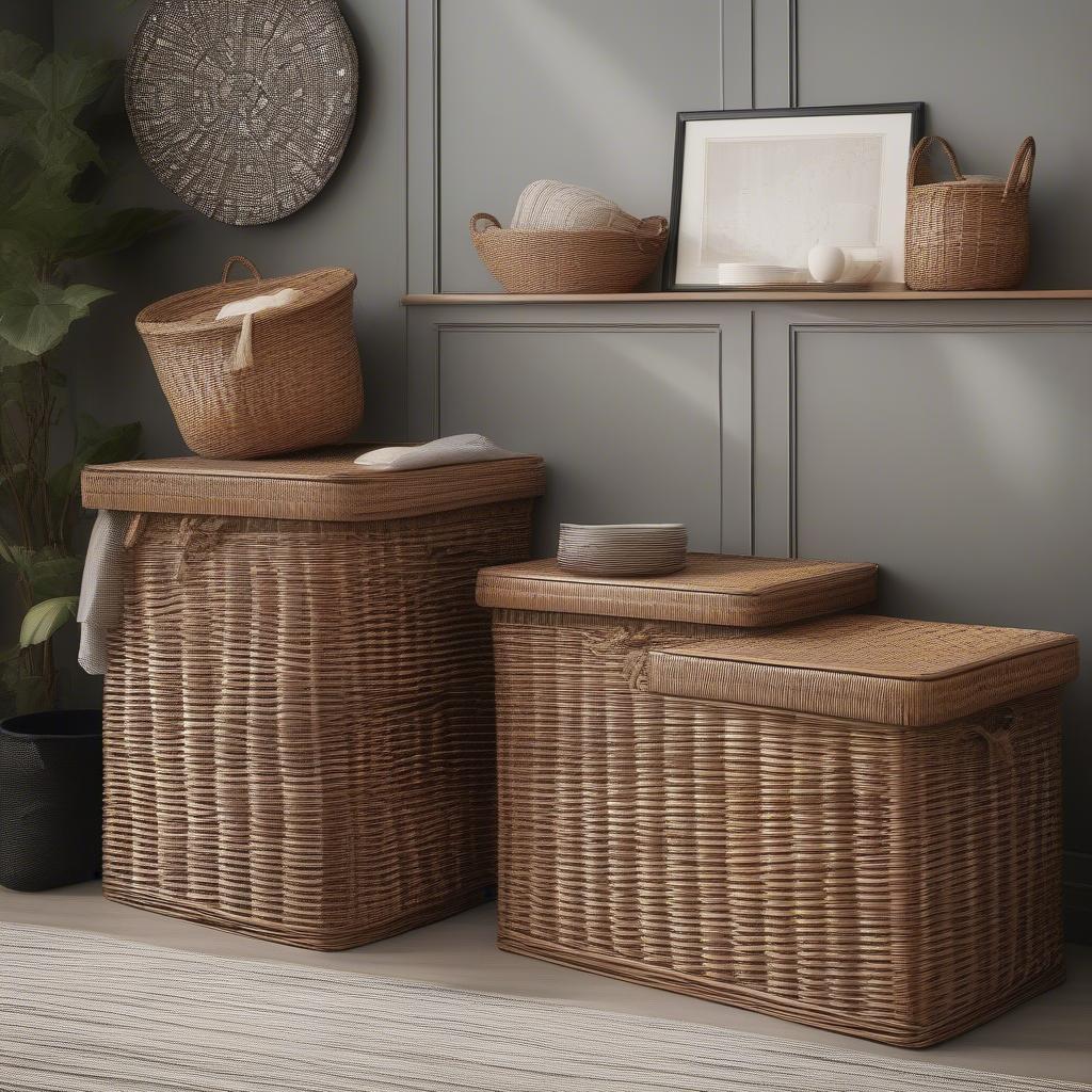 Different Styles of Wicker Storage Containers