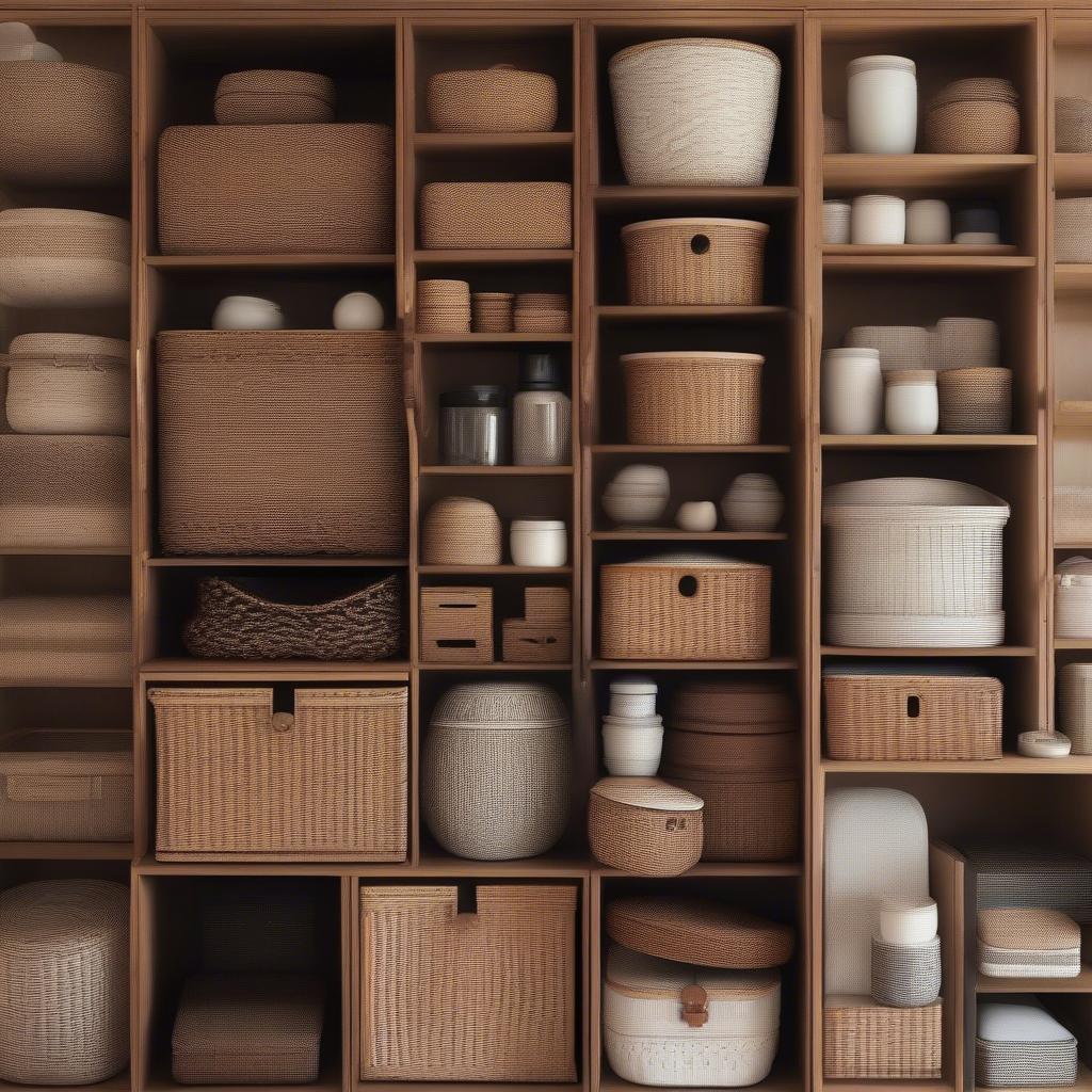 Various Wicker Storage Containers