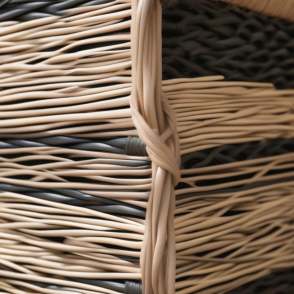 Wicker Storage Cube Materials Closeup