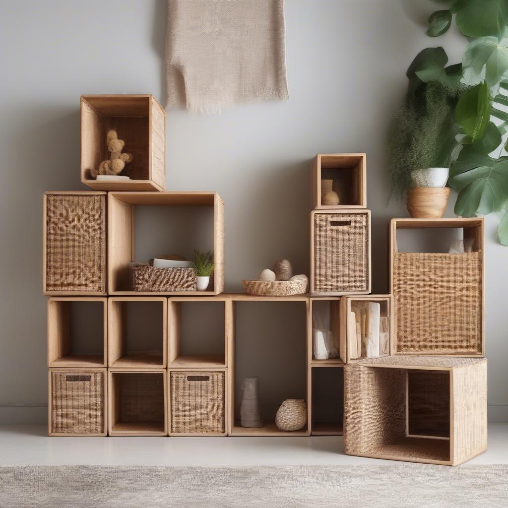 Different Sizes of Wicker Storage Cubes for Various Needs