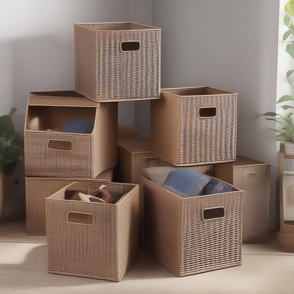 Variety of Wicker Storage Cubes