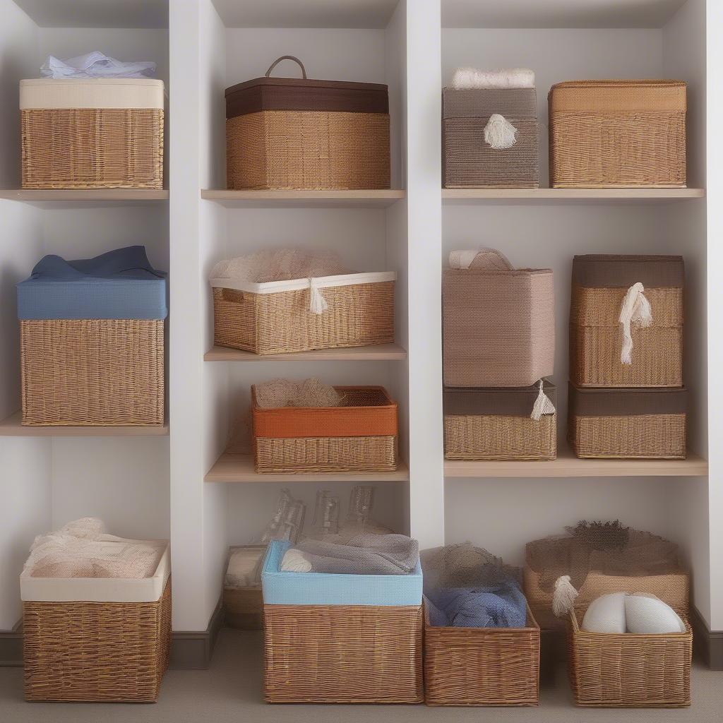 Variety of Wicker Storage Cubes 11x11