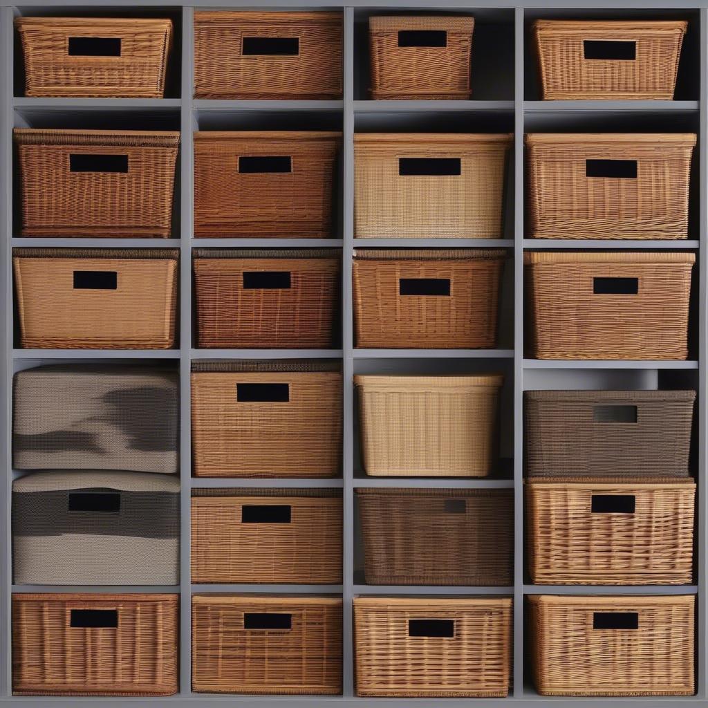 Various wicker storage cubes at Menards