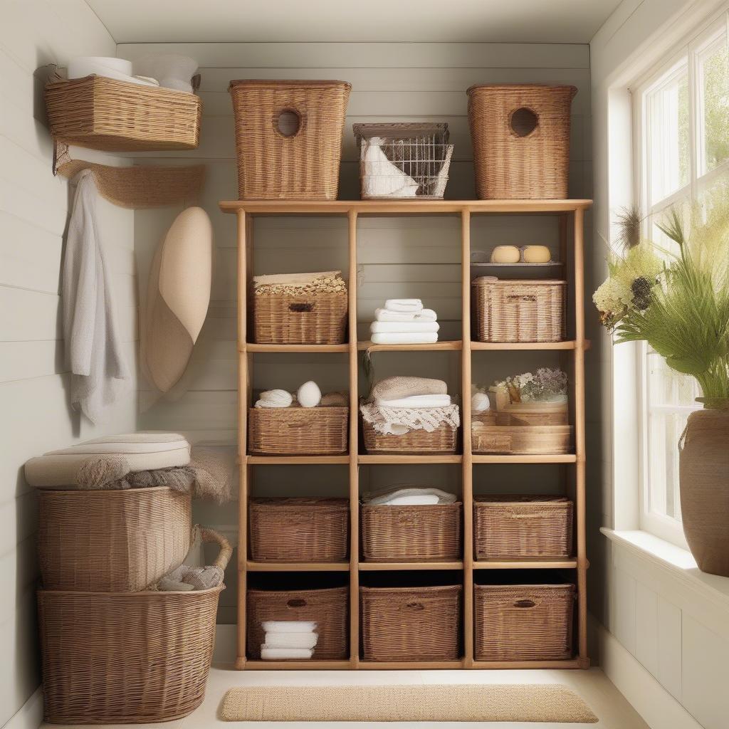 Organizing a Wicker Storage Shed