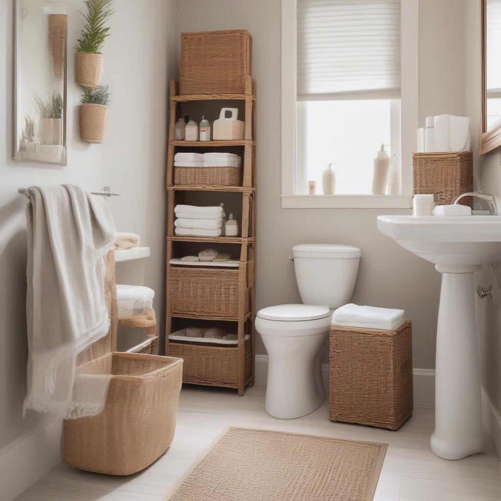 Wicker Storage Solutions for Small Bathrooms