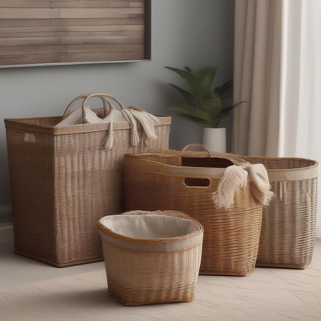 Wicker Storage Totes in Various Sizes and Styles