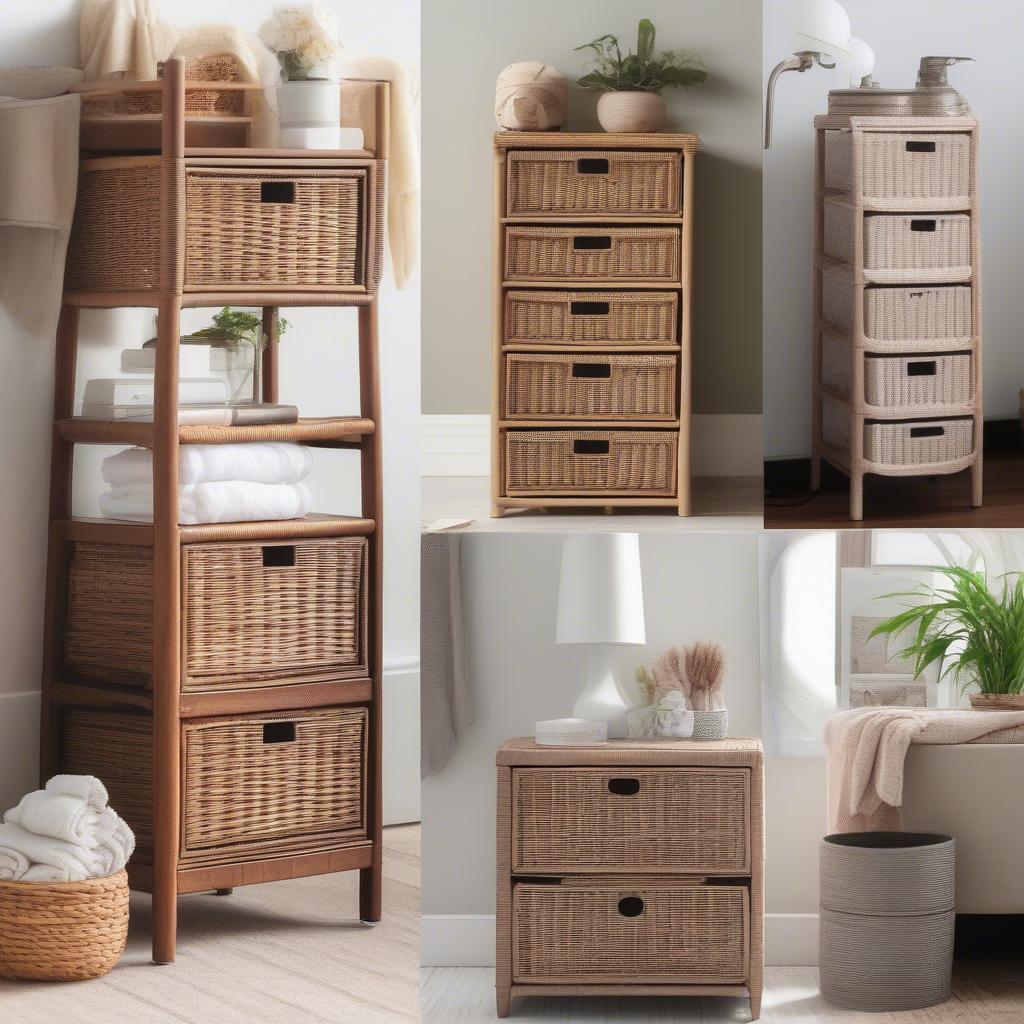 Decorating Ideas for a Wicker 4 Drawer Storage Tower