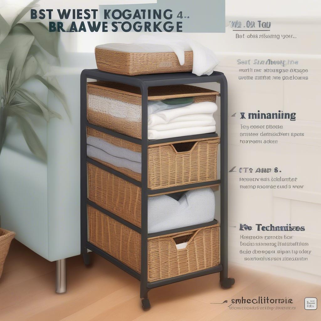 Organization Tips for a Wicker 4 Drawer Storage Tower