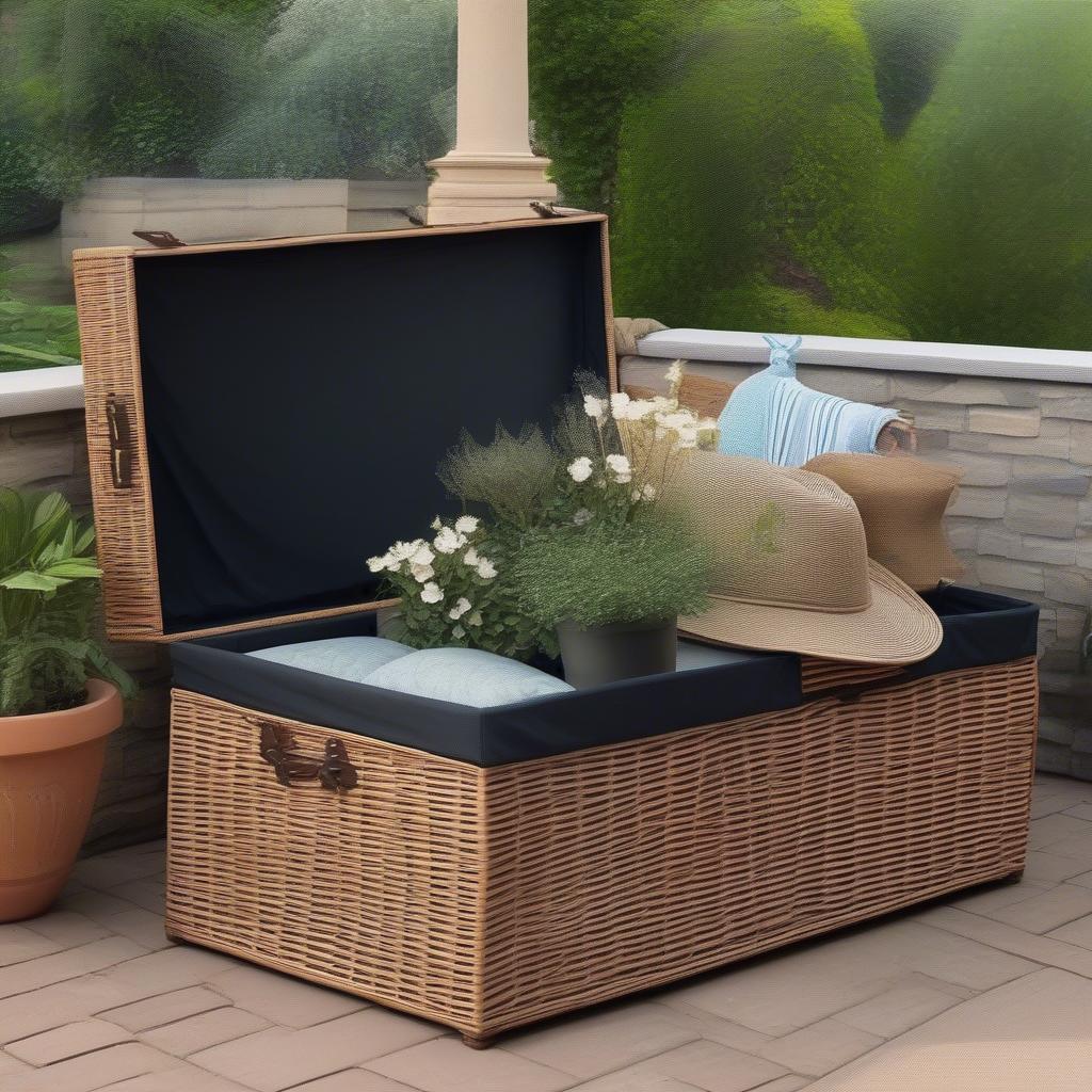 Creative Uses of Wicker Storage Trunks Outdoor