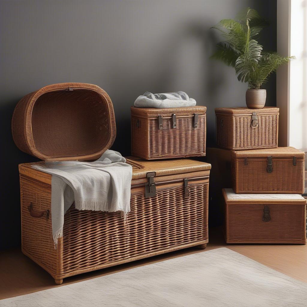 Wicker Storage Trunk Sets in Different Sizes