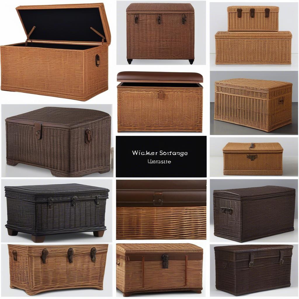 Different Styles of Wicker Storage Trunk Sets