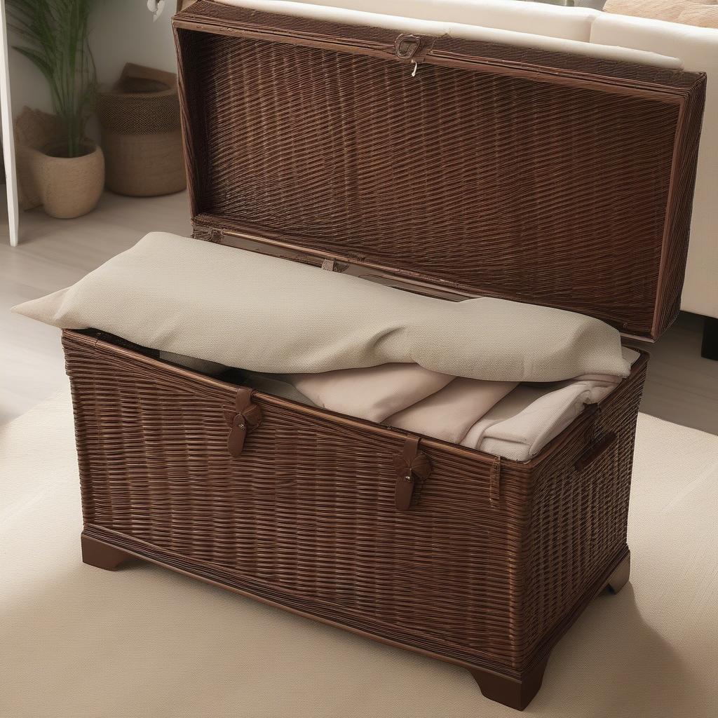 Large wicker storage trunk with lid at Costco