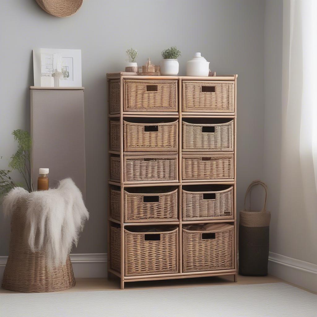 Wicker Storage Unit Placement Ideas