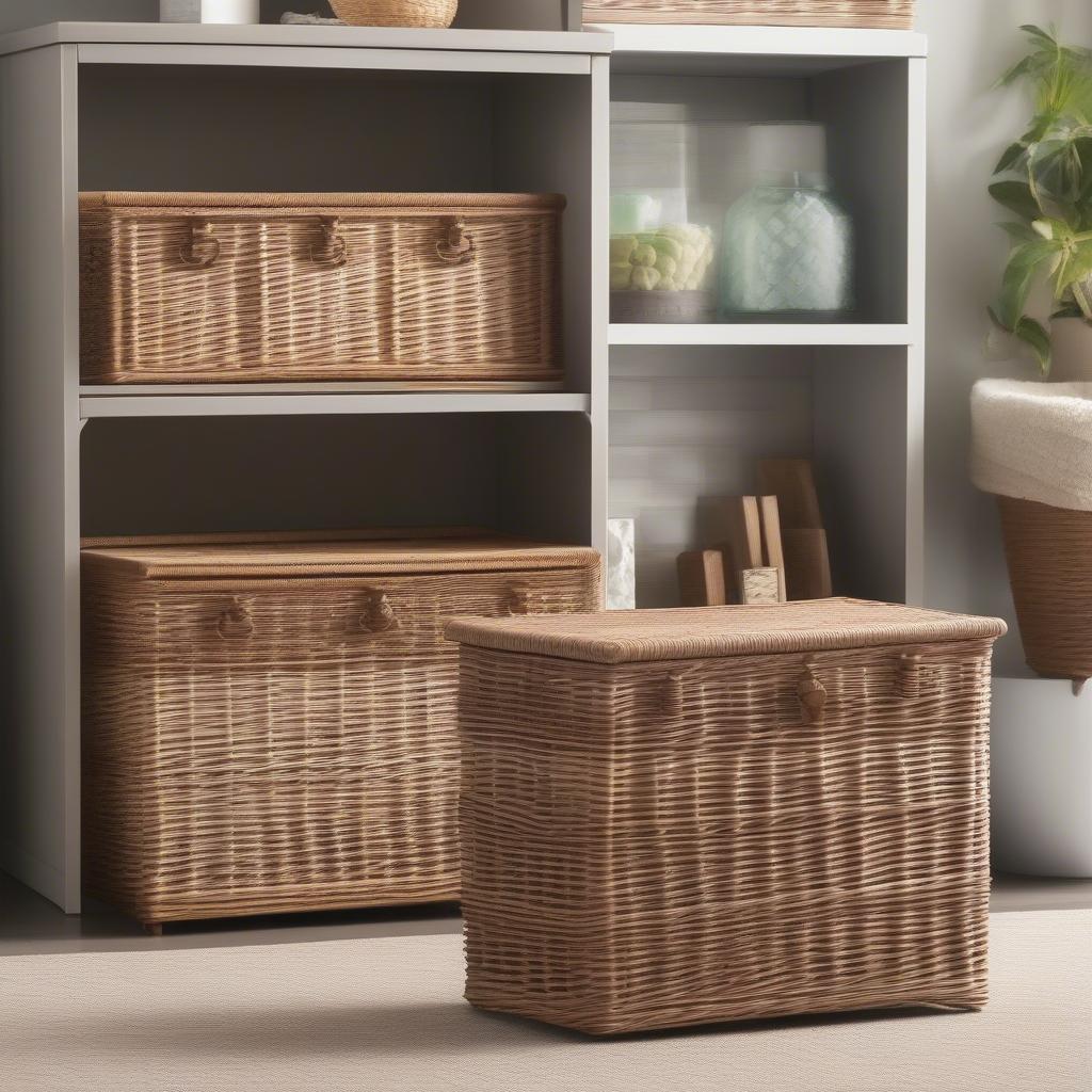 Wicker storage units in various sizes and styles at Walmart