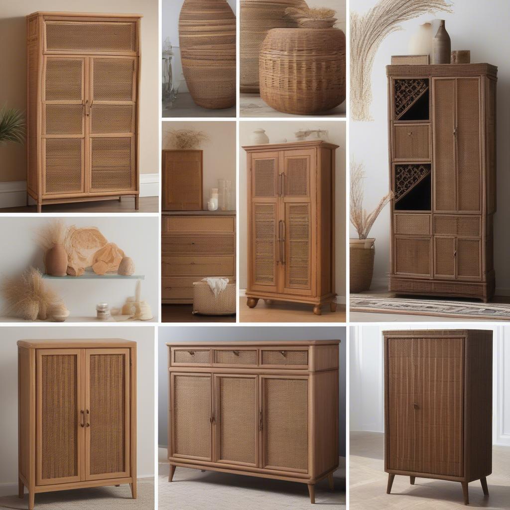 Different Styles of Wicker Tall Cabinets