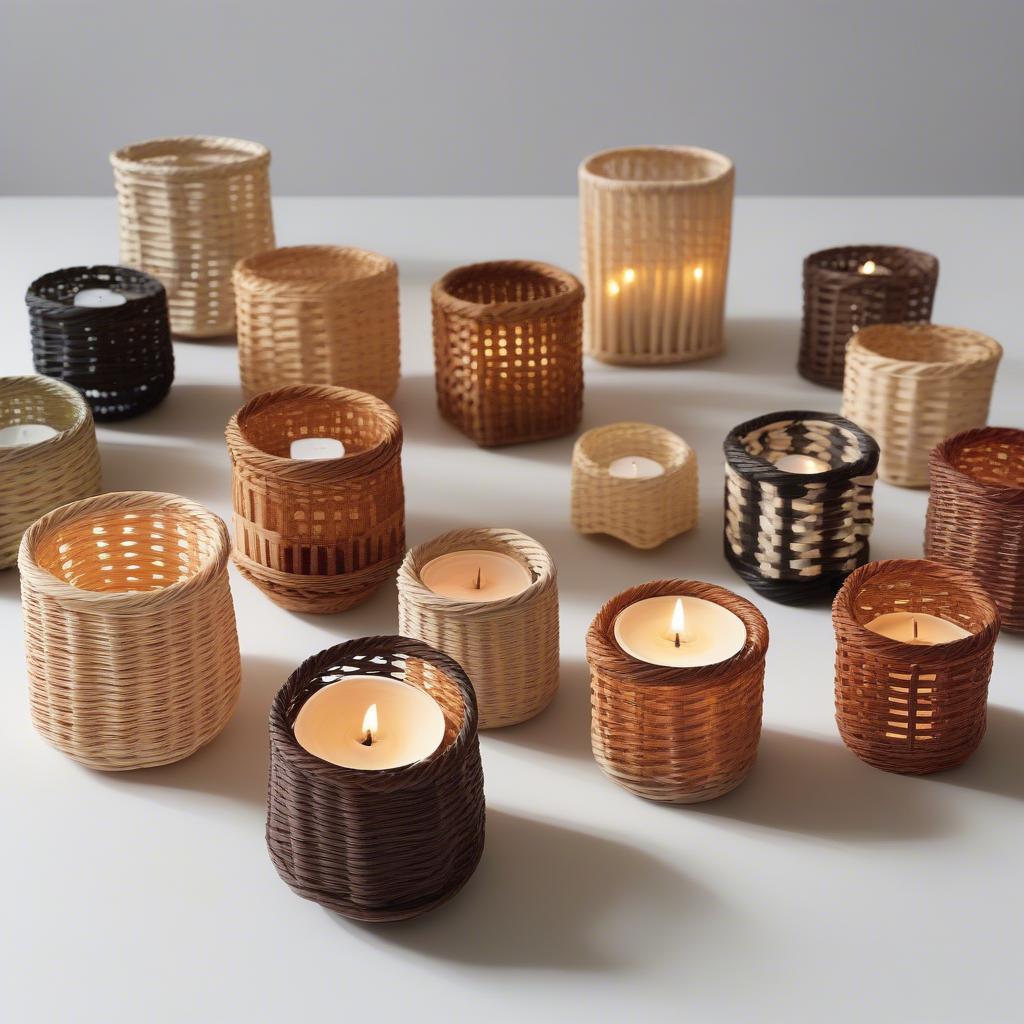 Different Styles of Wicker Tea Light Holders