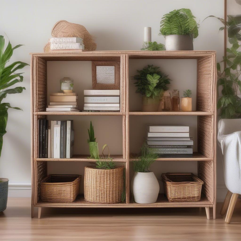 Wicker Tier Storage in Living Room