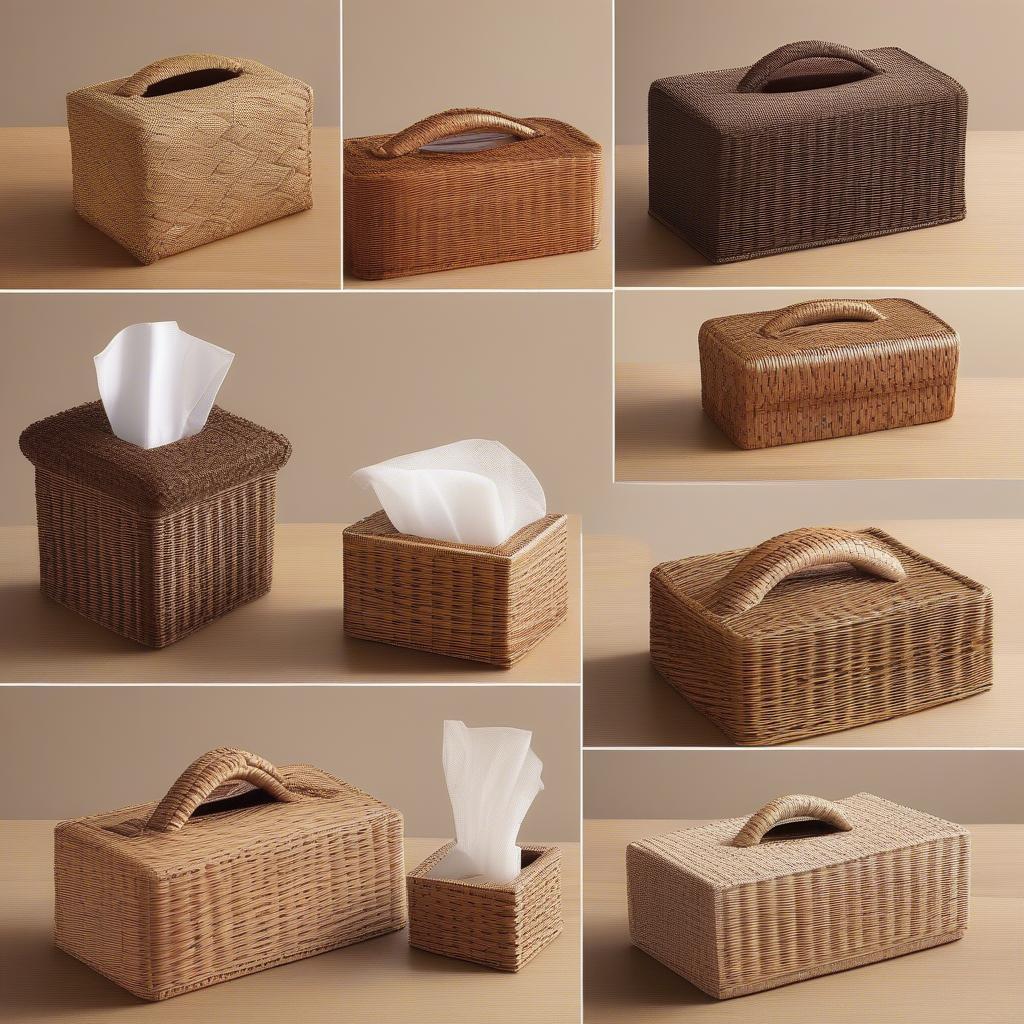 Variety of Wicker Tissue Box Covers