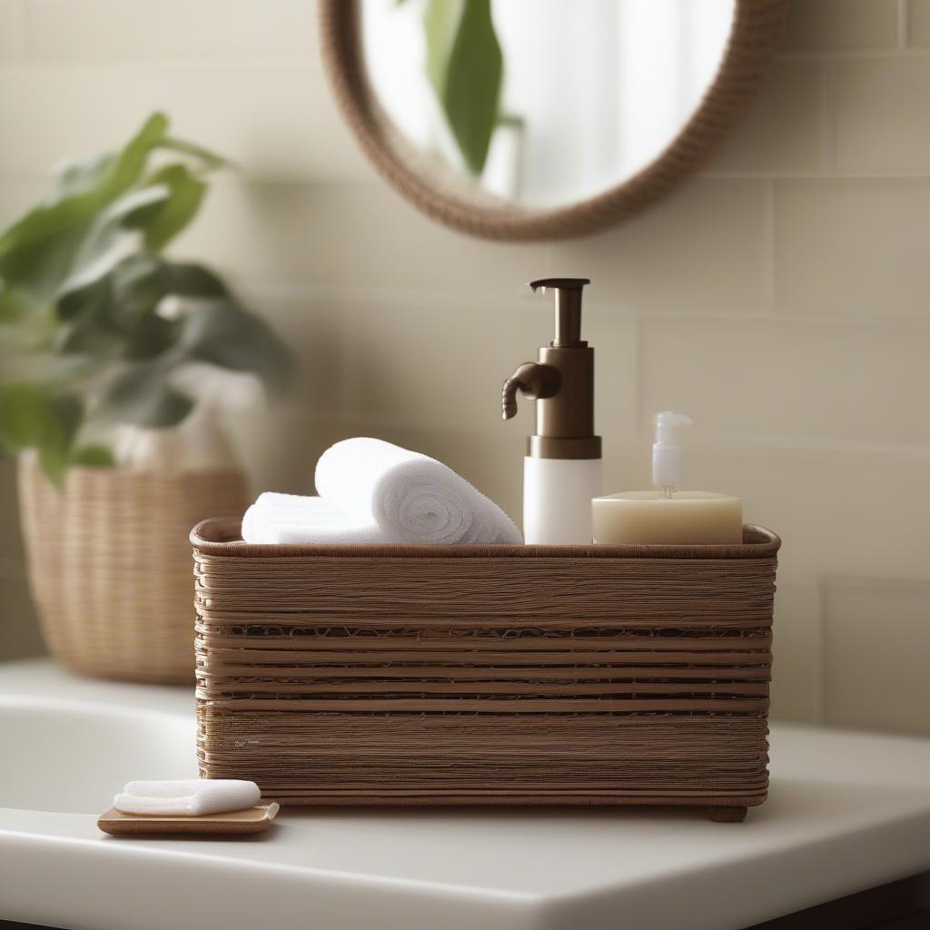 Wicker Tissue Box Holder in Bathroom Decor