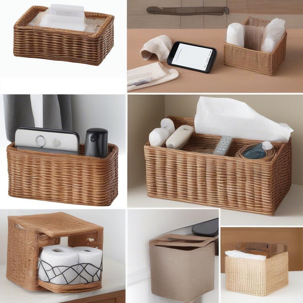 Creative Storage Ideas Using Wicker Tissue Holders